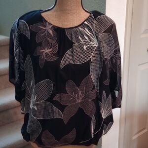 Alfani Elegant Black Floral Women's Top